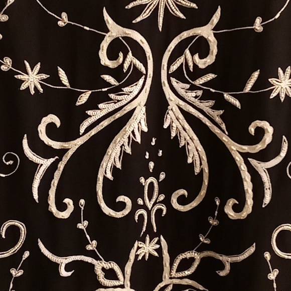 NEW Andretta Donatello Silk Formal Wedding Cocktail Sz L Black-White Color A26 P - Picture 6 of 14